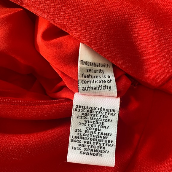 Diane Von Furstenberg Red Dress Size 4 fully-lined and side zip. - Picture 4 of 5